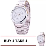 ◐ ❃ ❤ Geneva Silver/White  Roman Numerals Wrist Watch Metal