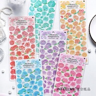 🍋Lemon Cat🐱Ready Stock🎉 Flower Sticker Flower Sticker Rose Sticker Flower Cuckoo Card Sticker PET Cu