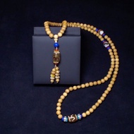 寶瓶 虎牙 水紋三大天珠強勢助陣 青金石佛珠搭配108沉香念珠