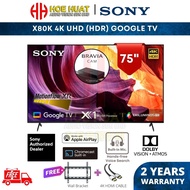 【Free Gift】 Sony BRAVIA 75" KD-75X80K 4K Ultra HD HDR Google TV Android TV Smart TV with Built-in MI
