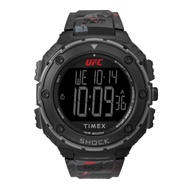 TIMEX TW2V85100 UFC Street Shock XL Week นาฬิกาข้อมือผู้ชาย สายซิลิโคน สีดำ หน้าปัด 50 มม.