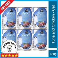 Aozi Organic Tuna and Chicken Cat Food in Can 430g (6 Cans)