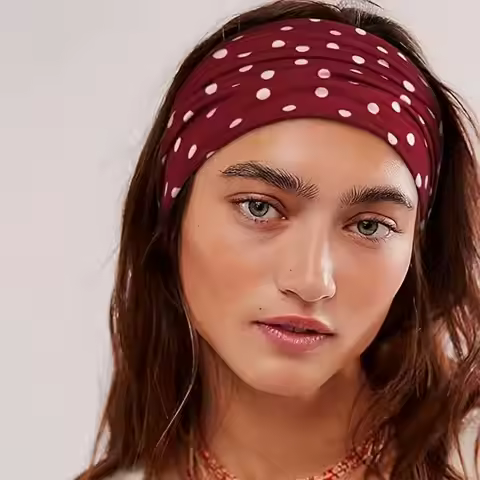 Sweet Adjustable Polka Dot Headband Elastic Y2K Sport Headscarf Supporter Gear Funny Costume Wide He