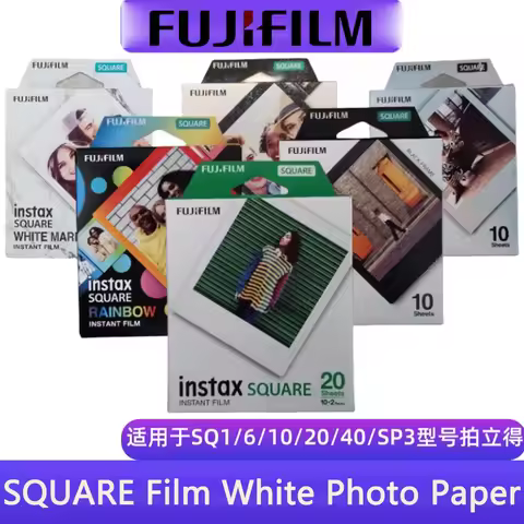 Genuine Instax SQUARE Film White/B&W Edge/Rainbow Photo Paper For Fujifilm Instax SQ6 SQ10 SQ20 Hybr