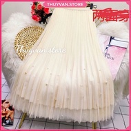 9931 TUTU PLEATED SKIRT WITH BEADS, 2-SIDED JEWELS