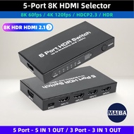 8K HDMI Switch 3x1 5x1 8K 60Hz 4K 120Hz HDMI 2.1 Switcher Selector