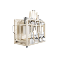 Cutlery Organizer Holder Multifunctional Kitchen Organizer Utensil Storage Rack Cutting Board Shelf 