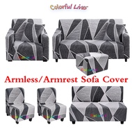 Stain-resistant Sofa Cover Stretchable Armless/Regular/L Shape Sofa Cover 1/2/3/4 Seater Size