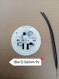 pcb led ac dob 18w nyala putih terang d 56mm chip 9v