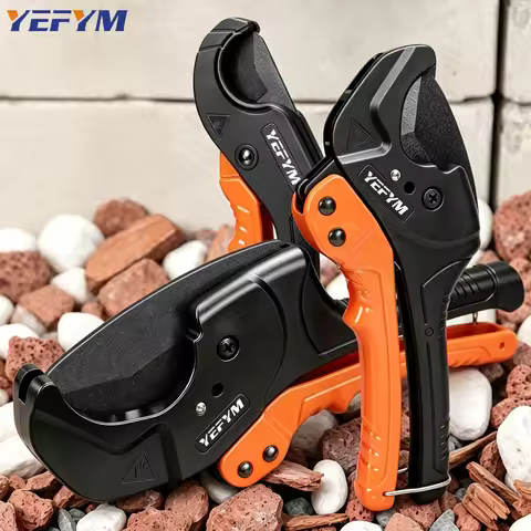 Ratchet PVC Pipe Cutter,Cuts up to 2-1/4"PEX,PVC,PPR and Plastic Hoses,Pipe Cutters with Sharp SK5 S