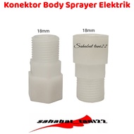Konektor Body Shock Drat Sambungan Selang Sprayer Elektrik Drat (luar &amp; dalam) 18mm