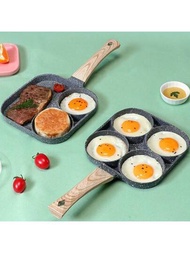 不沾漢堡蛋煎餅早餐製造器，帶有四個孔，適用於煎蛋，牛排和牛肉漢堡