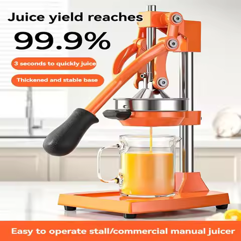 Cast Iron Citrus Juicer , Extra-Large Commercial Grade Manual Hand Press , Heavy Duty Countertop Squ