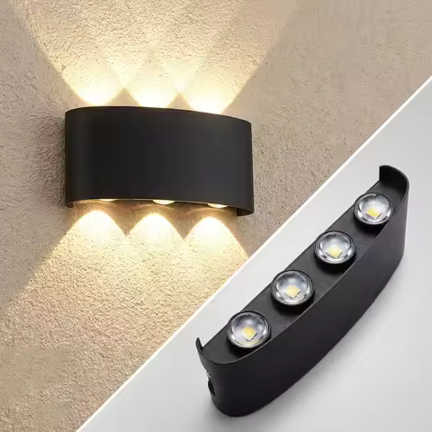LED Wall Sconces 2W/4W/6W/8W/10W Modern Wall Light, Hardwired Aluminum Wall Lamp,Black Up Down Wall 