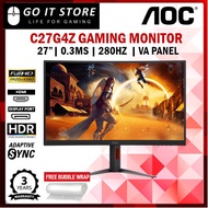 AOC 27" C27G4Z FAST VA FHD 0.3MS 280Hz Adaptive Sync Curved Gaming Monitor (HDMI / DP)