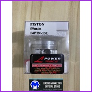 ☪ ♝ Piston Kit 59mm Pin 14 Blank Piston Full Dome (Mio Mxi 125 Carb Type/Fi|STEP) LHK L Power Race