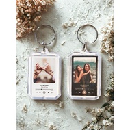 2 Sided Personalized Photo Keychain | Song Playlist Photo Keychain | Custom Photo Keychain