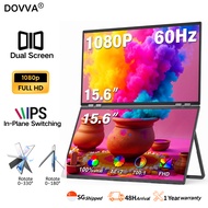 DOVVA 15.6" 60Hz Dual Monitor Portable Monitor 1080P HDR 360° Rotation Triple Monitor Folding Stacke