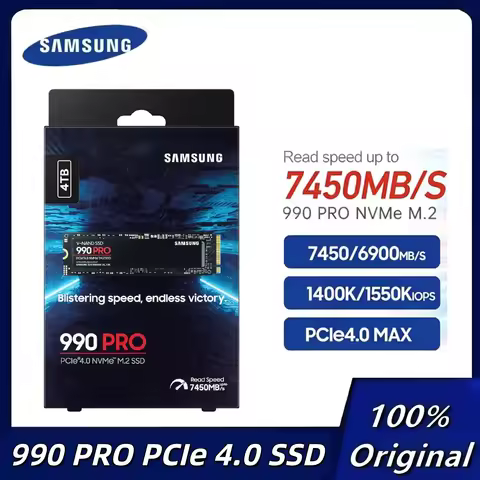 100% Samsung 990 PRO 1TB 2TB 4TB PCIe 4.0 SSD, M.2 2280 NVMe Internal Drive, Up to 7450MB/s Sequenti