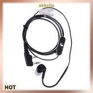 Walkie Talkie Earpiece Headset Noise Cancellation Earphone Earpiece PTT MIC Black for BAOFENG Retevi