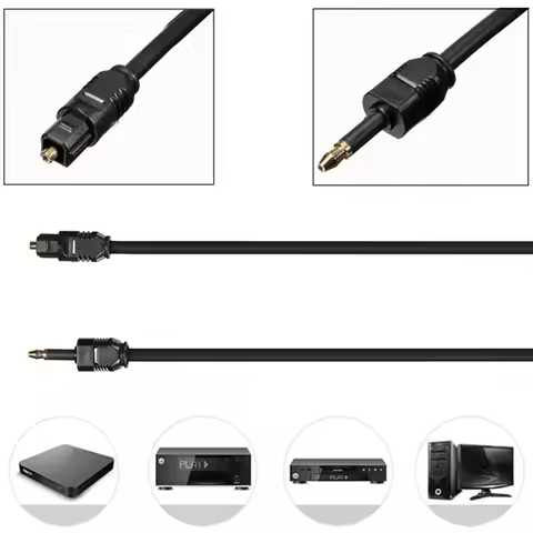 Gold-plated Connector SPDIF Line Optical Fiber Cord 3.5mm to Toslink Audio Cable For Speaker Blu-ray