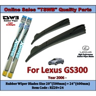 Lexus GS300 (Year 2006 - ) Rubber Wiper Blades (RZ20+24)