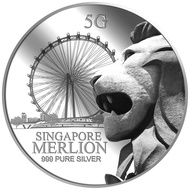 HA3 Puregold 5g SG Merlion Flyer Silver Medallion l 999 Pure Silver