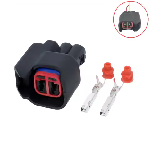 1/5/10 Set 2 Pin Car Auto Waterproof Female Fuel Injector Plug Red Card EV6 EV14 Plug Connector Sock