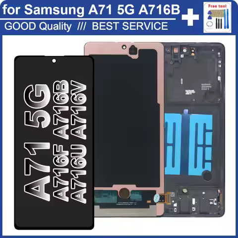 New Tested AMOLED for Samsung Galaxy A71 5G A716B LCD Display Touch Screen Digitizer Assembly for Sa