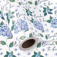 WRAPAHOLIC Wedding Wrapping Paper - Mini Roll - 17 Inch x 16.5 Feet - Bride to be and Hydrangea Flor