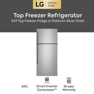 547l Top Freezer Fridge in Platinum Silver Finish