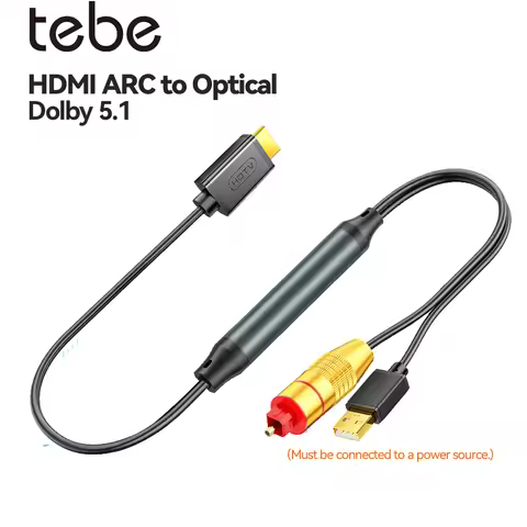 Tebe 192KHz Dolby 5.1 HDMI-compatible ARC to Optical Cable Adapter ARC to Optical Audio Extractor fo