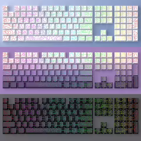 New Equal Altitude Line 4.0 Keycaps 97-134 Keys Original Height Glowing Crack Five-Sided Heat Sublim