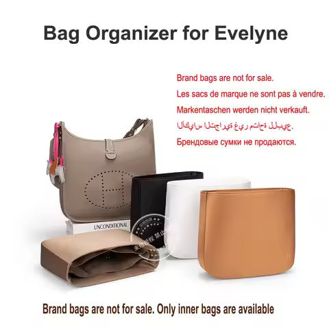 High Quality Bag Organizer for Hermes Evelyne Bag Acetate Satin Silk Inner Storage Bag Support, Soft