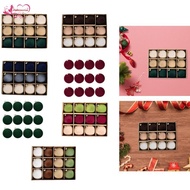 Abbraccia 12 Pcs Flocked Christmas Baubles Decorative Baubles Christmas Decoration Shatterproof Hang