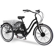 sixthreezero EVRYjourney Adult Electric Tricycle, 7-Speed Step Through eTrike 3 Wheel eBike, 250 Wat