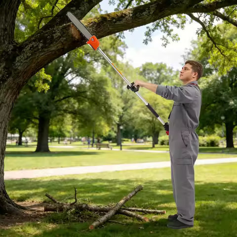 37.7CC 4 Strokes Pole Tree Saw 1.2KW Multi-Functional Gas Chainsaw Manual Weeding Trimming Tools for