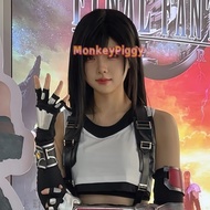  FINAL FANTASY VII SERIES TIFA LOCKHART Cosplay Wig Long Black Wig Heat Resistant Wig