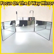 [Focus On The 3 Way Mirror] self cut mirror 360 mirror 3 way mirror Tri-fold Mirror Rear Foldable Fu