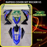 RAPIDO COVER SET RS150R/RS150 V2 V3 WINNER150 (8) BLUE (STICKER TANAM/AIRBRUSH) COVERSET