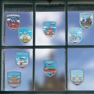 環遊世界玻璃貼系列金屬銀 俄羅斯主題 靜電玻璃貼9入 獨家設