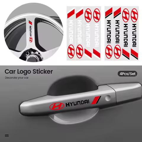 4Pcs Car Door Handle Decorative Stickers Car Accessories For Hyundai Genesis N-LINE I10 I20 I30 I40