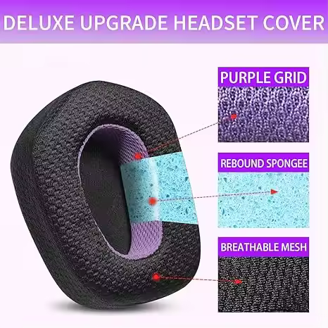 Cooling Gel Professional Earpads Replacement for Logitech G733 G535 G335 Wireless Gaming Headset, Ea