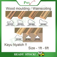 Wainscoting Frame / Wood Moulding / Wainscoting Decoration Bingkai Wood Rail Kayu Nyatoh Solid wood - CW0157 - CW0016