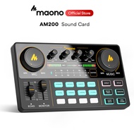 MAONO AU-AM200 Professional Live Sound Card Bluetooth Audio Live Broadcast Headset Microphone Sound Card for Mobile Phone,Computer,PC,Youtube,Tik-Tok