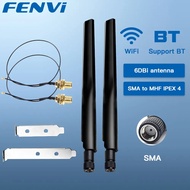 6Dbi Antenna Set AX210 NGFF WiFi Card 2.4GHz/5GHz Dual Band M.2 MHF4 Extension Cable To WiFi RP-SMA 