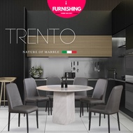 [ i FURNISHING ]Full Marble Dining Table Set / Table Round Marble 1.2M /Meja makan / Meja Makan Bula