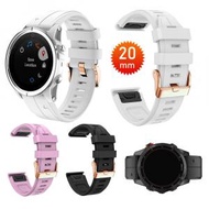 屯京 - 白色 20mm 矽膠智能手表帶 錶帶 適用於佳明Fenix 6S Pro 5SPlus(平行進口)