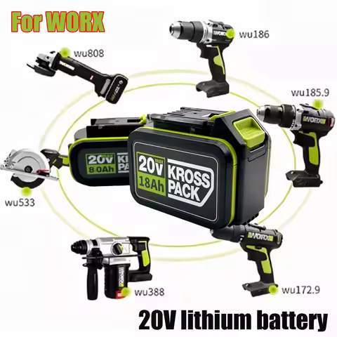 100% Original 20V 6.0Ah/8.0Ah/18.0Ah Replacement Battery for WORX Series Power Tools with WA3016 WA3