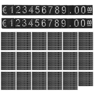 180Sets Plastic Cubes Price Display Tags Adjustable Number Stand Frame Label Shop